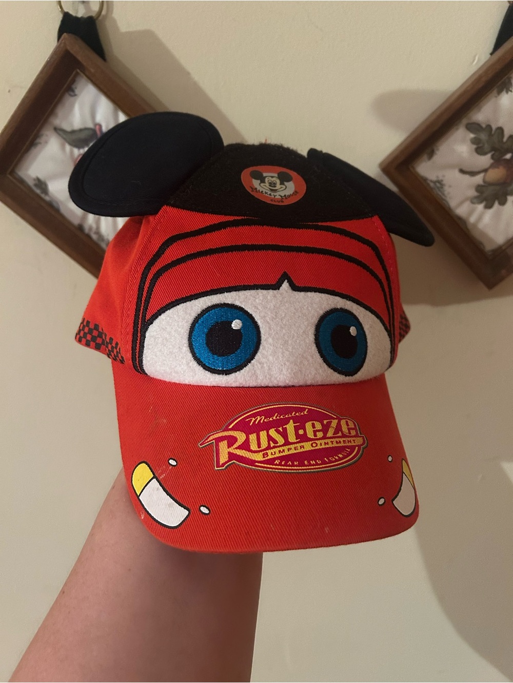 Walt Disney World Lightning McQueen  w Mickey Ears Kids Hat